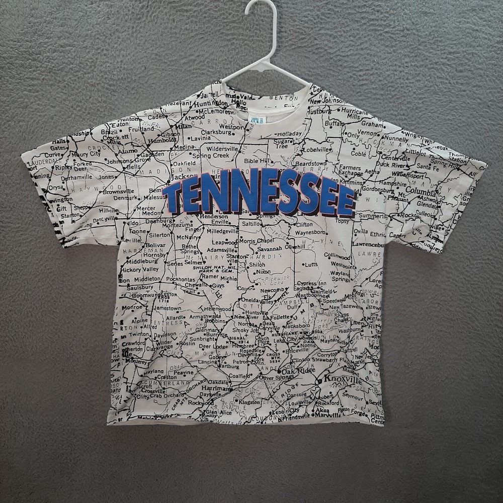 Vintage Sun Sportswear Shirt Adult Large White Tennessee Single Stitch AOP 1990s